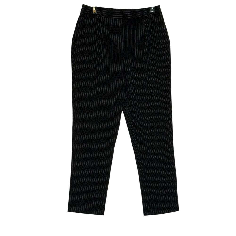 Forever 21 black white pinstripe pleated pants size Medium